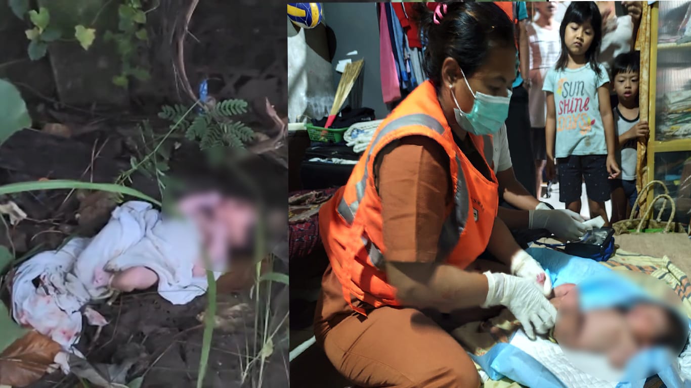 Hanya Terbalut Kain Kasa, Bayi Malang ini Dibuang Dipinggir Jalan Sidakarya, Denpasar