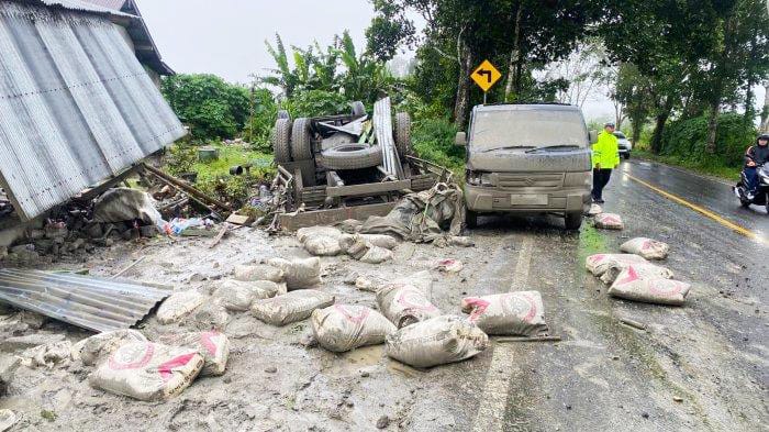 Alami Rem Blong,  Truk Bermuatan Semen Renggut 3 Nyawa di Bangli, Salah Satunya Babinsa Desa Awan Kintamani