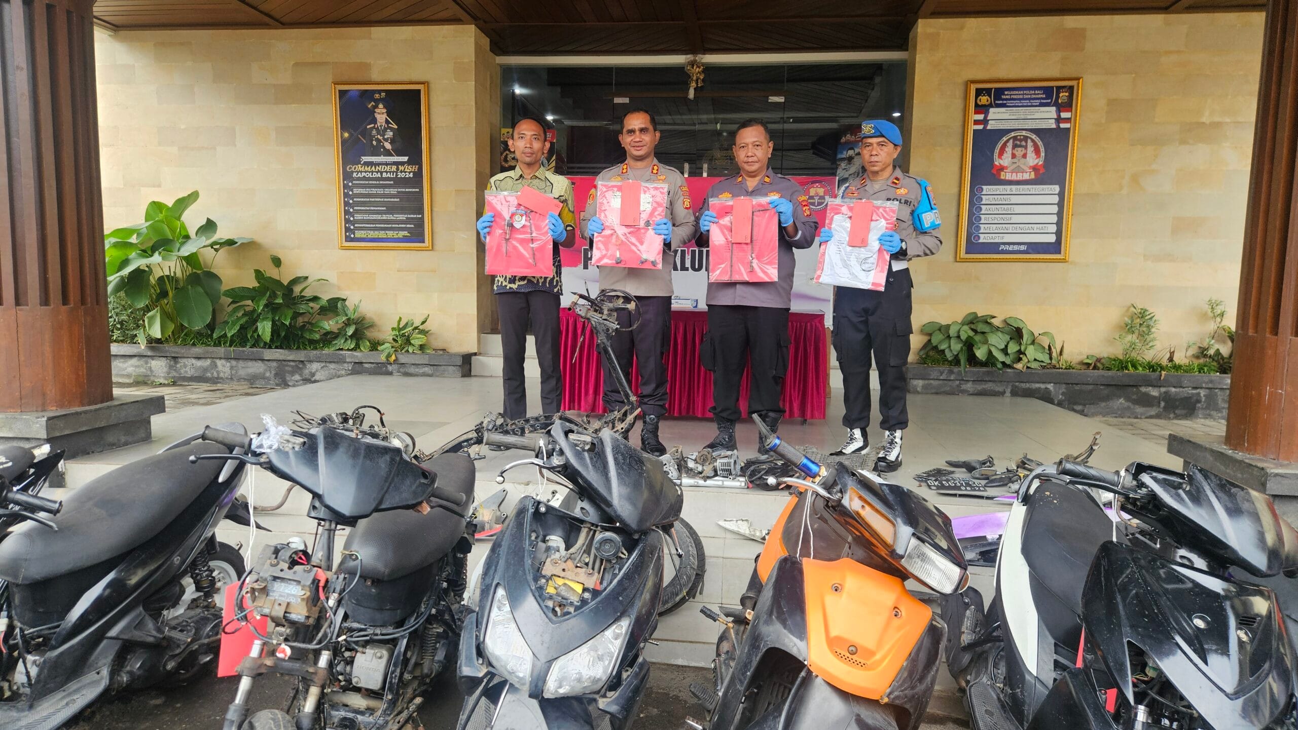 Lima Remaja (1 Perempuan) Komplotan Curanmor di Klungkung, Gasak 7 Sepeda Motor