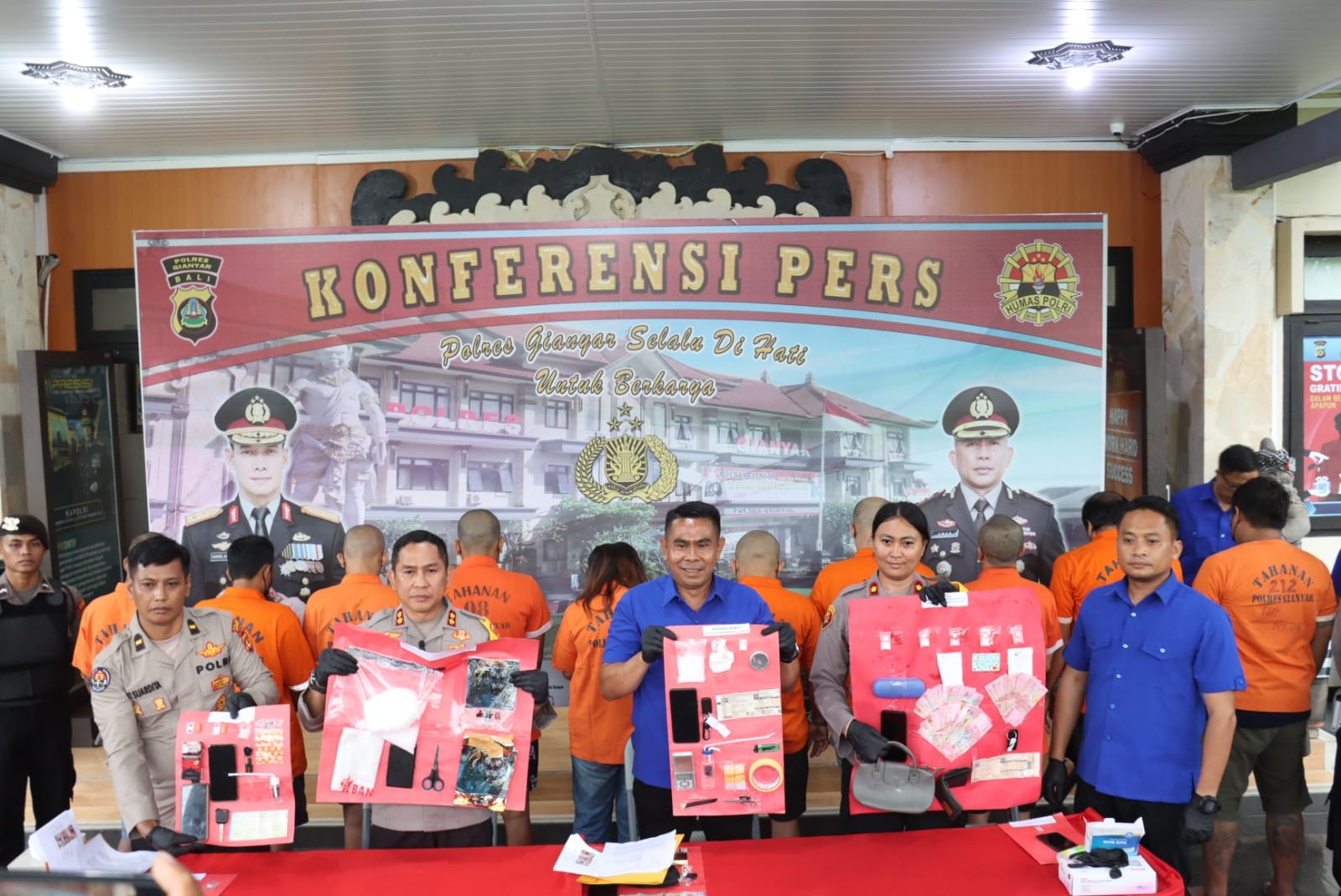 Polres Gianyar Ungkap Lima Kasus Narkotika Senilai Rp 1,2 Miliar, Libatkan 10 Tersangka