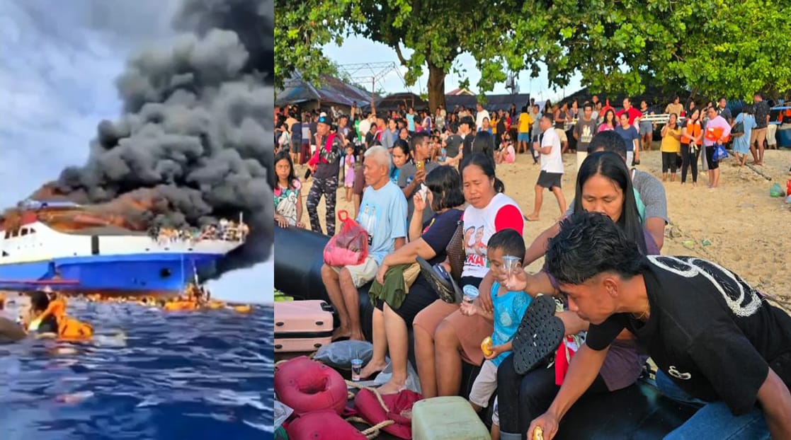 Detik-detik KM Barcelona VA Terbakar di Perairan Talise, Minahasa Utara