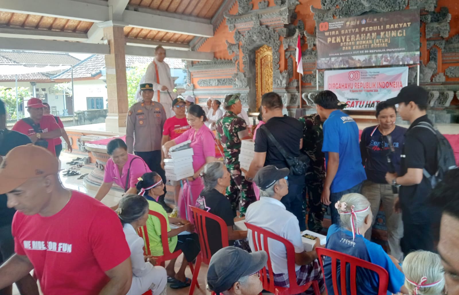 Kapolsek Dawan Hadiri Penyerahan Kunci Rumah dan Bhakti Sosial “Wira Satya Peduli Rakyat”