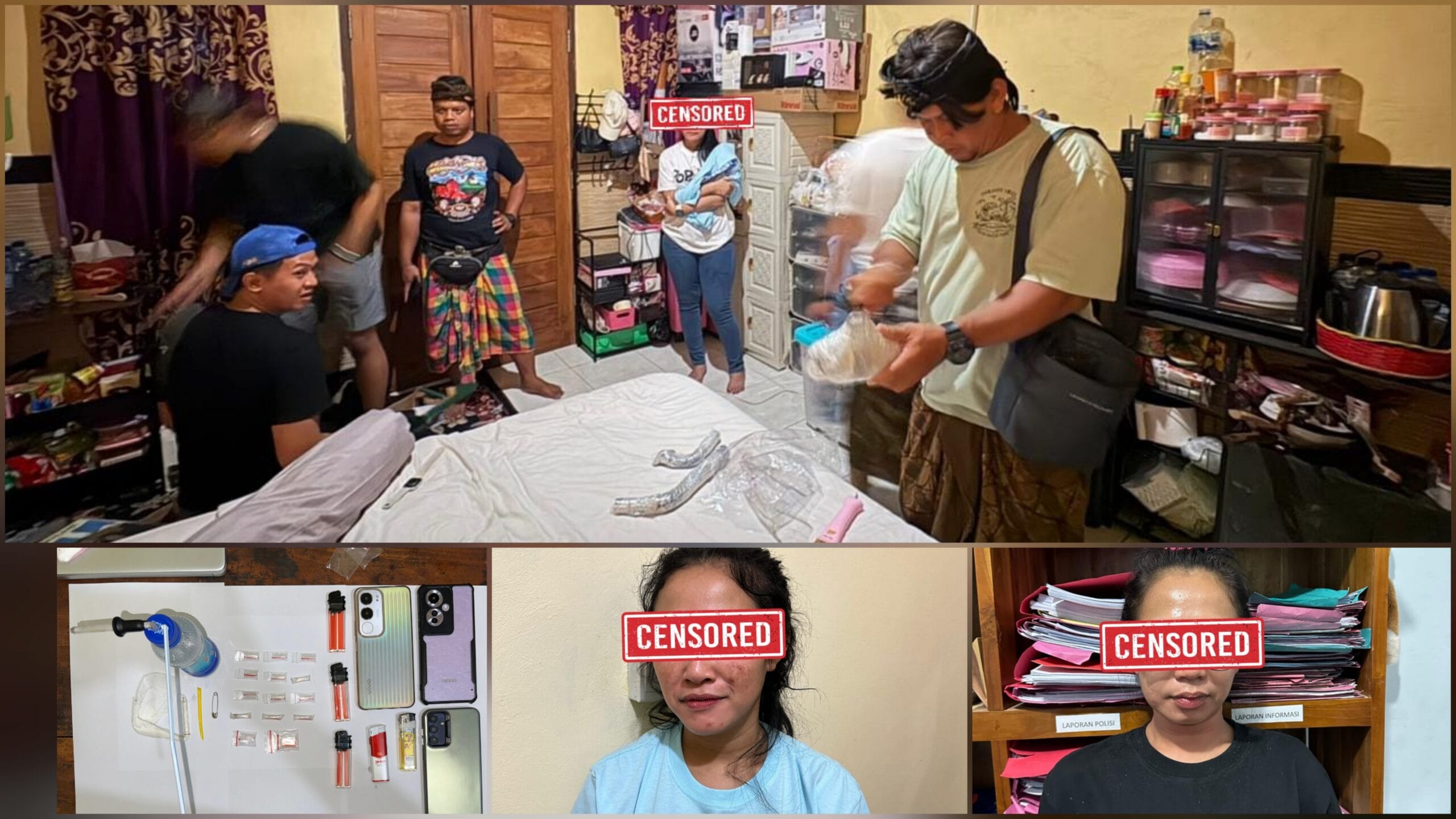 Polsek Nusa Penida Gerebek Dua Wanita di Kamar Kost, Temukan 14 Paket Narkoba