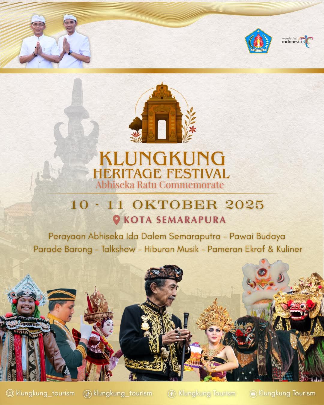 Klungkung Heritage Festival Digelar 10-11 Oktober, Parade Budaya Kerajaan Gelgel Jadi Ikon