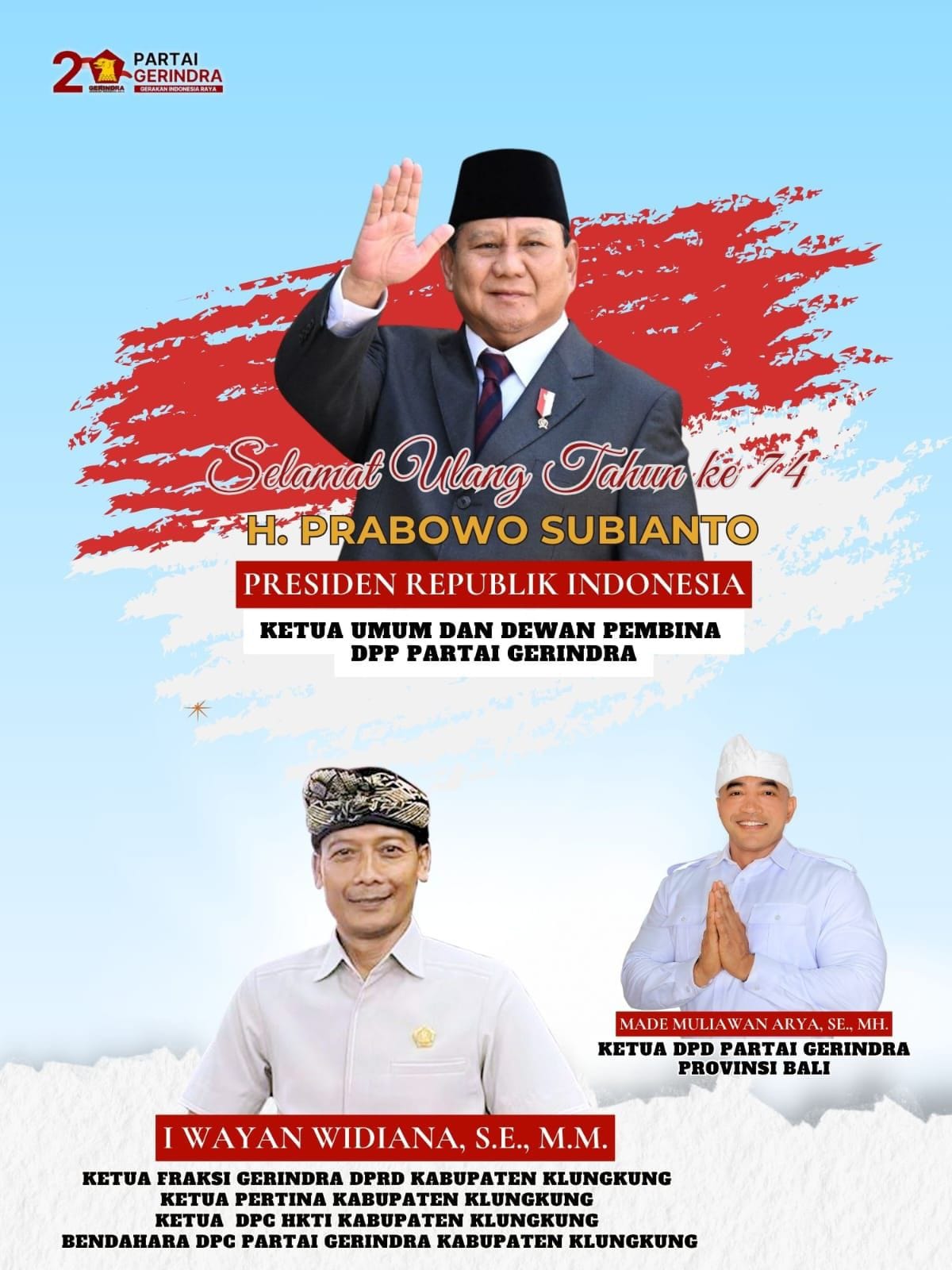 Widiana Nilai Kepemimpinan Prabowo Bawa Harapan Baru bagi Indonesia, Sampaikan Selamat Ulang Tahun ke-74 kepada Presiden Prabowo Subianto