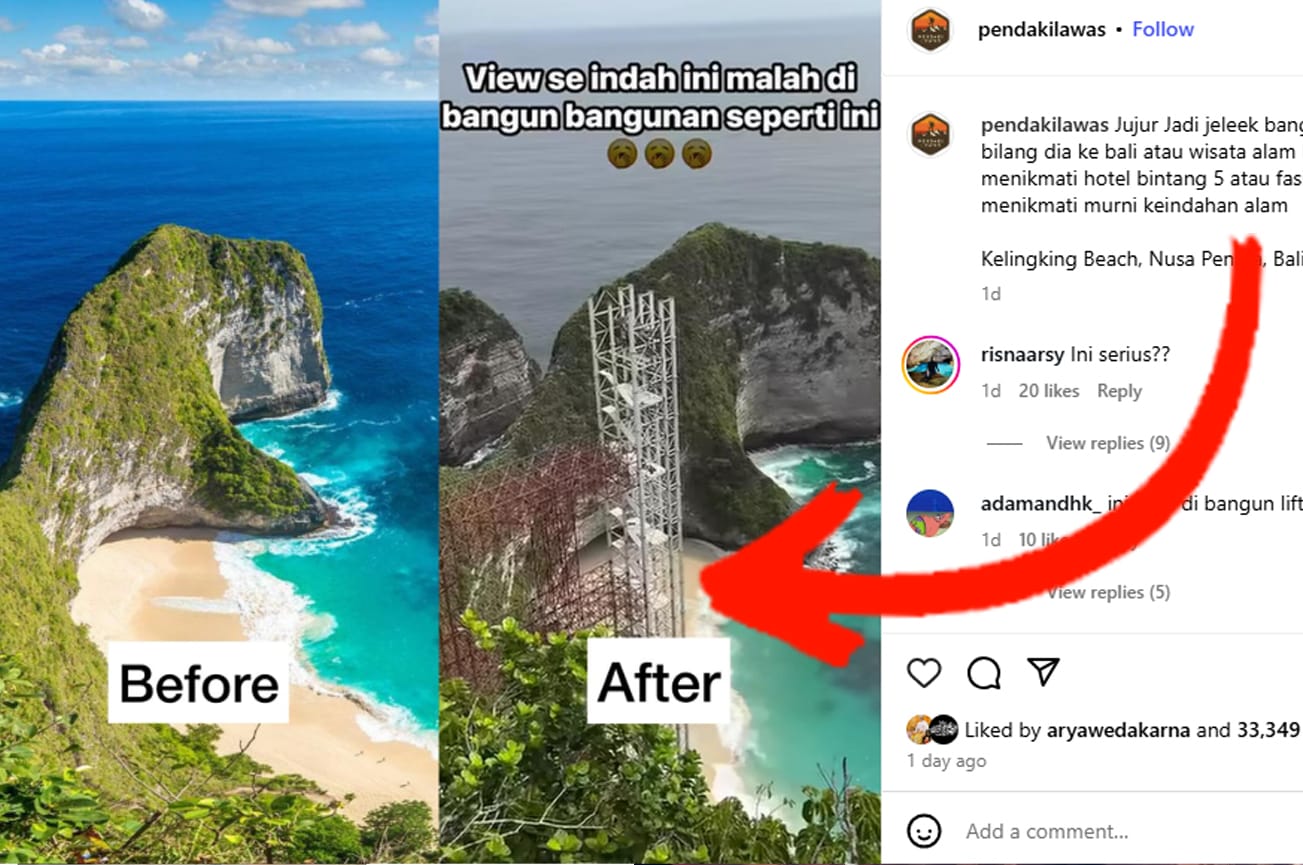 Viral, Lift Kaca di Pantai Kelingking Nusa Penida Disebut Hilangkan Artistik Alam