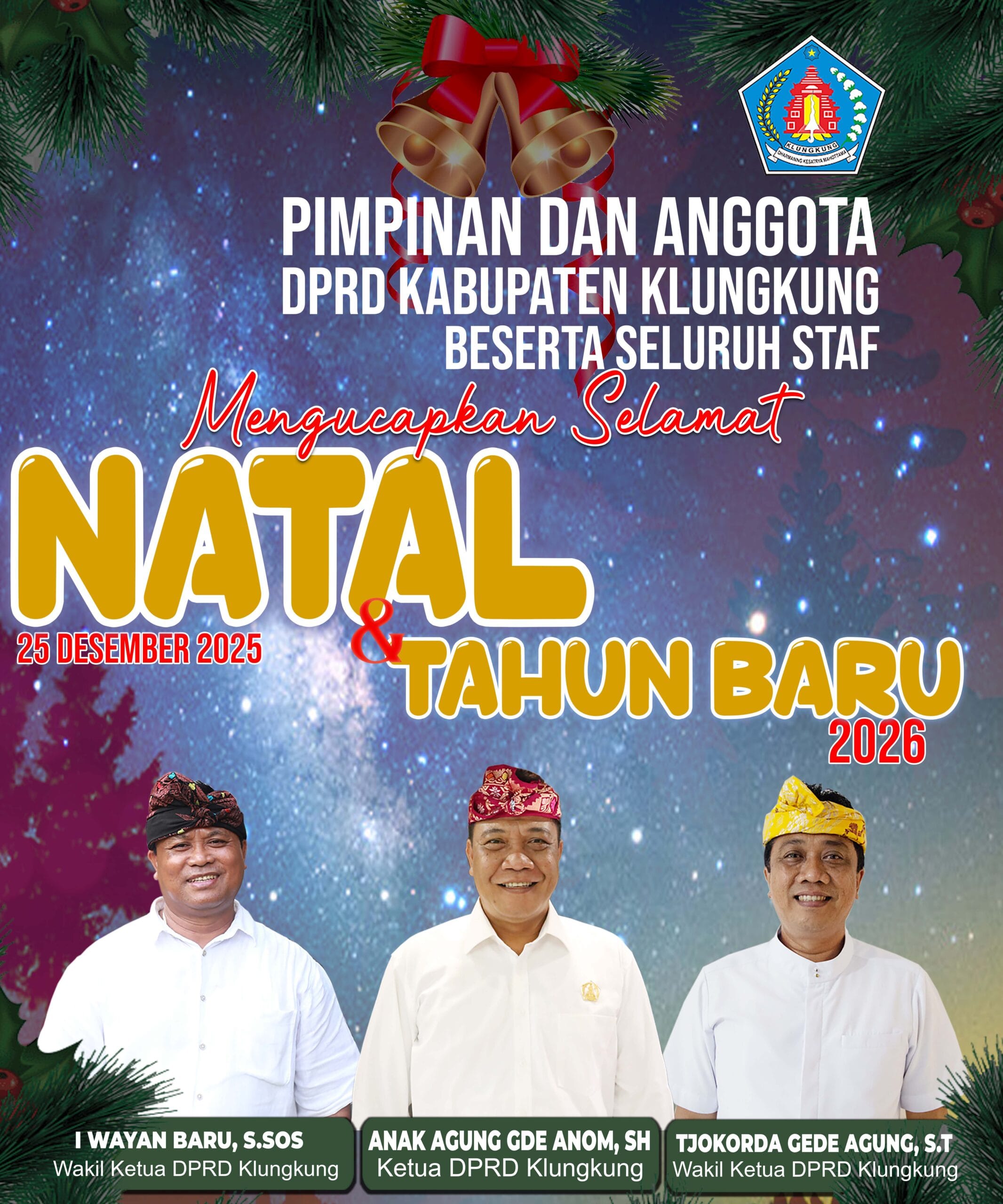 DPRD Klungkung Sampaikan Ucapan Selamat Natal 2025 dan Tahun Baru 2026
