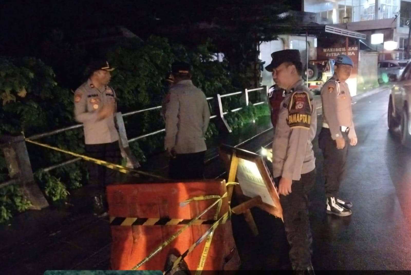 Jalan Jebol di Kintamani, Kapolres Bangli Pastikan Pengamanan Lokasi