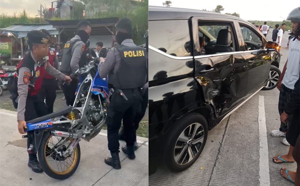 Tabrakan Beruntun di Kawasan Jembatan Merah PKB Klungkung, Mobil dan Dua Motor Terlibat