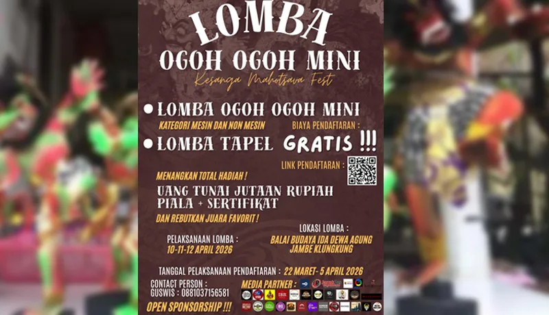 KNPI Klungkung Undang Pemuda Bali Ikuti  Lomba Ogoh-Ogoh Mini di Kesanga Mahotsava Fest 2026