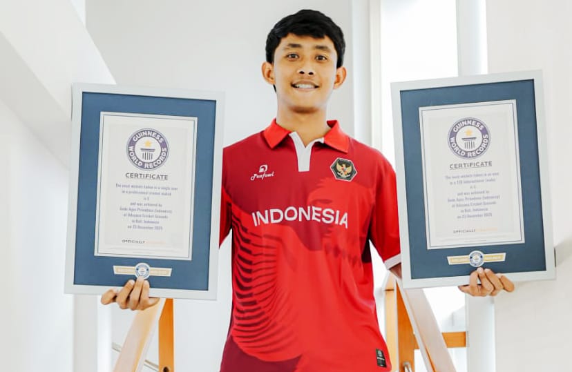Luar Biasa ! Atlet Cricket Klungkung  Agus Priandana Catatkan Nama di Guinness World Record