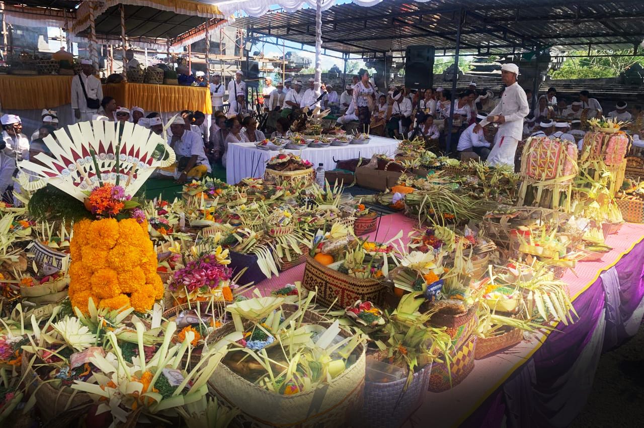 Pasca Musibah Kebakaran Meru Pedharman Sira Arya Gajah Para Besakih, Rsi Gana dan Melaspas Alit Digelar