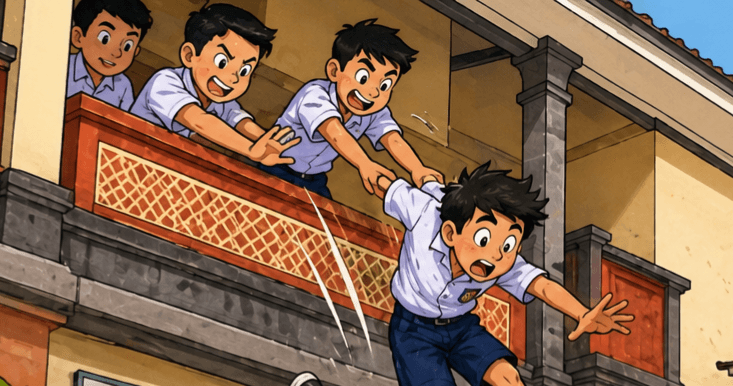 Siswa SMPN di Gianyar Jatuh dari Lantai Dua Usai Didorong Teman, Kapolres ; Alami Retak Kaki