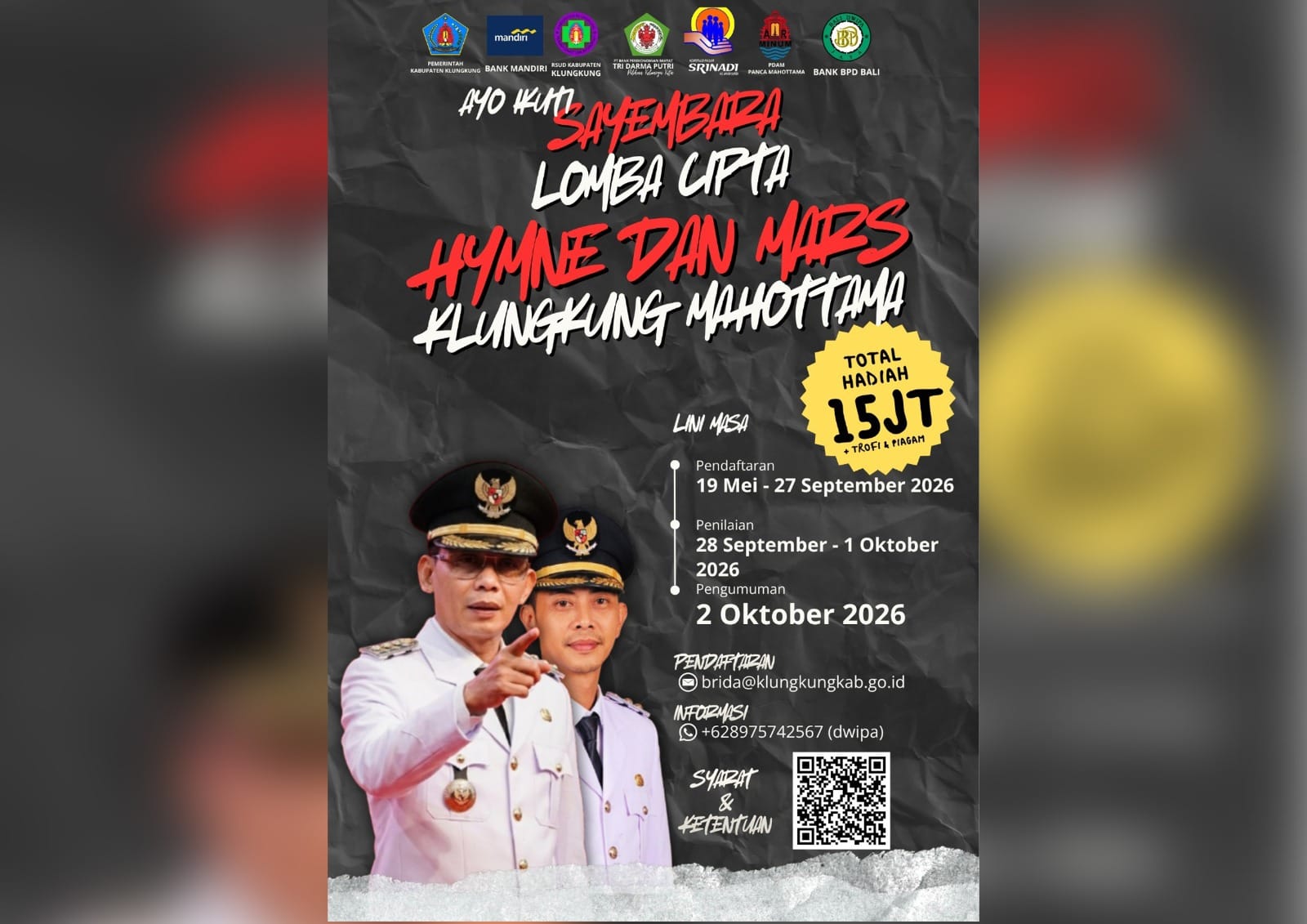 Cipta Hymne dan Mars “Klungkung Mahottama” Disayembarakan