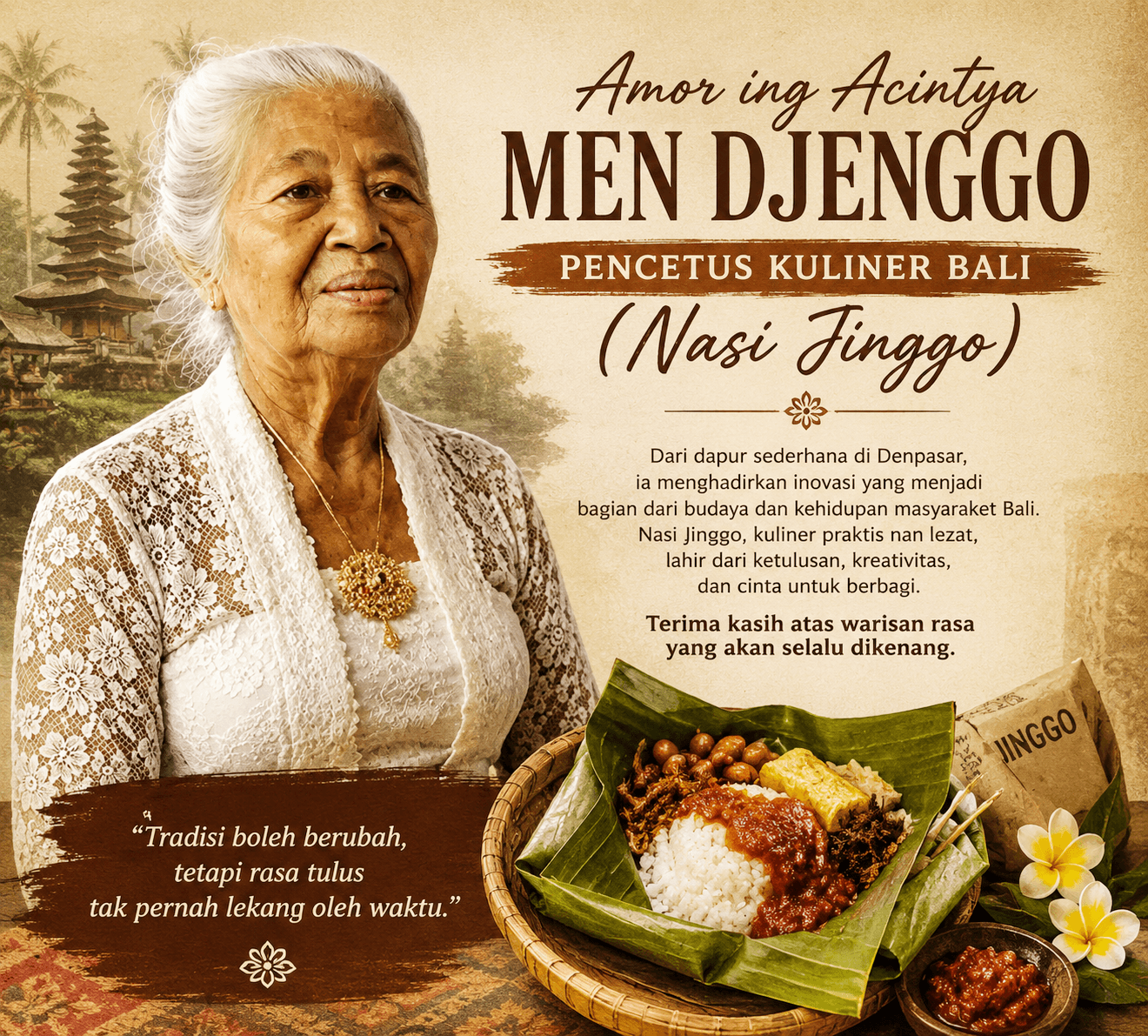 Selamat Jalan “Men Djenggo”: Legenda di Balik Lahirnya Nasi Jinggo Bali Berpulang di Usia 90 Tahun