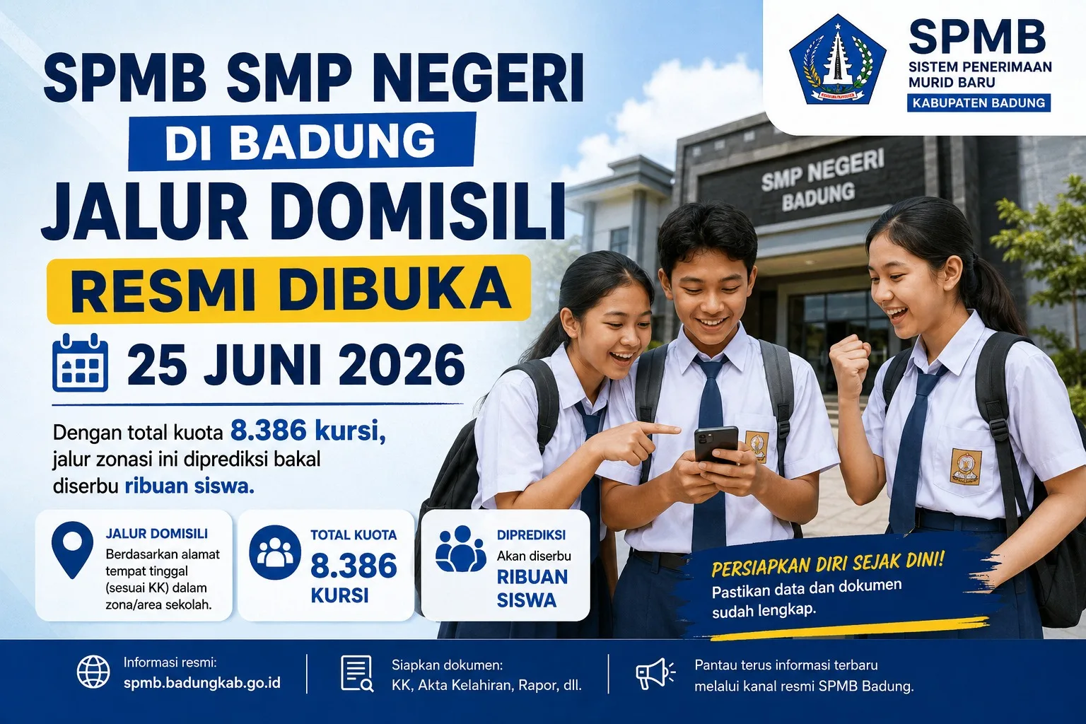 Kuota 8.386 Kursi, Jalur Domisili SPMB SMP Badung Diprediksi Bakal Diserbu Pendaftar