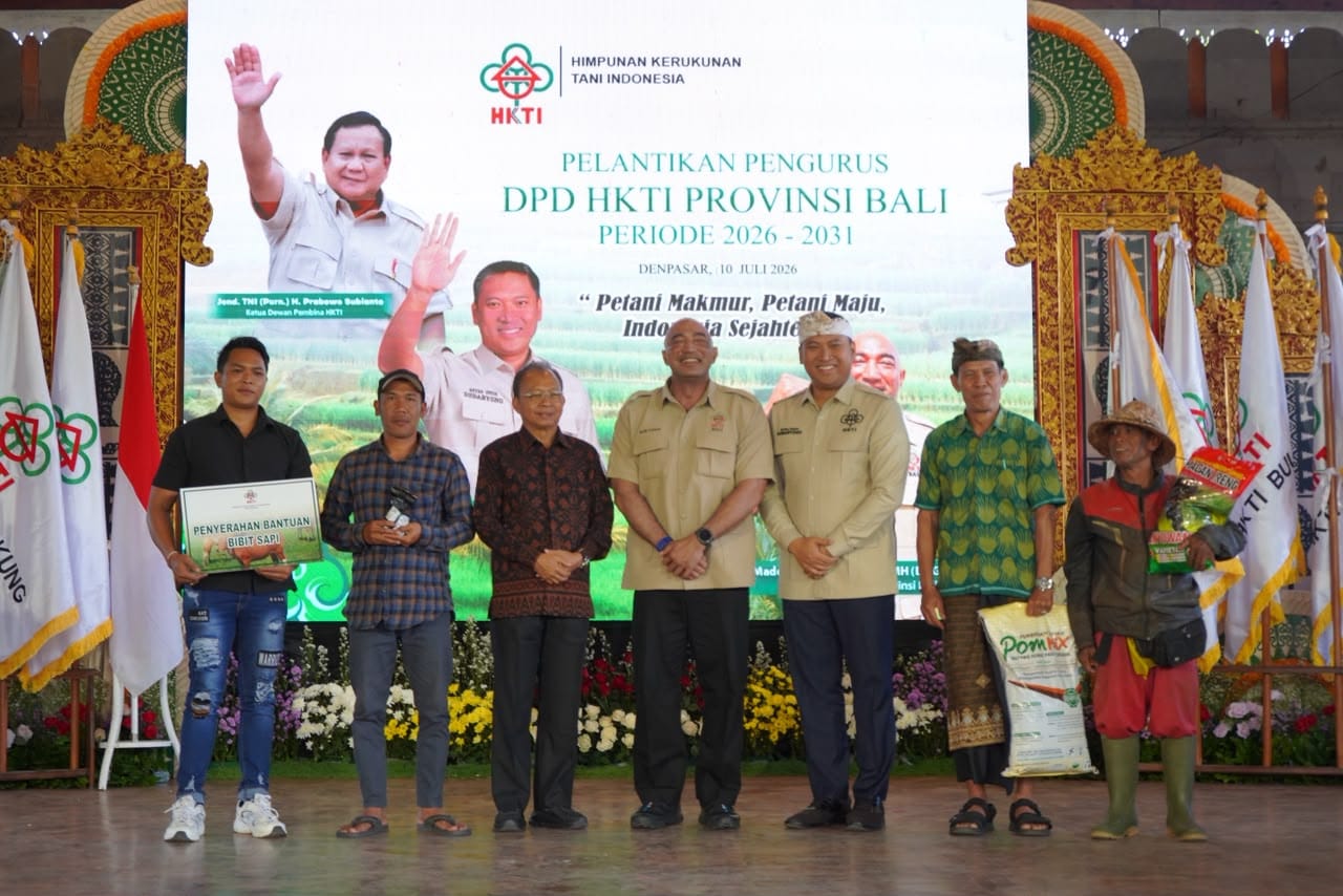 Lantik De Gadjah Jadi Ketua HKTI Bali, Wamentan dan Gubernur Koster Sinergi Genjot Kedaulatan Pangan Organik