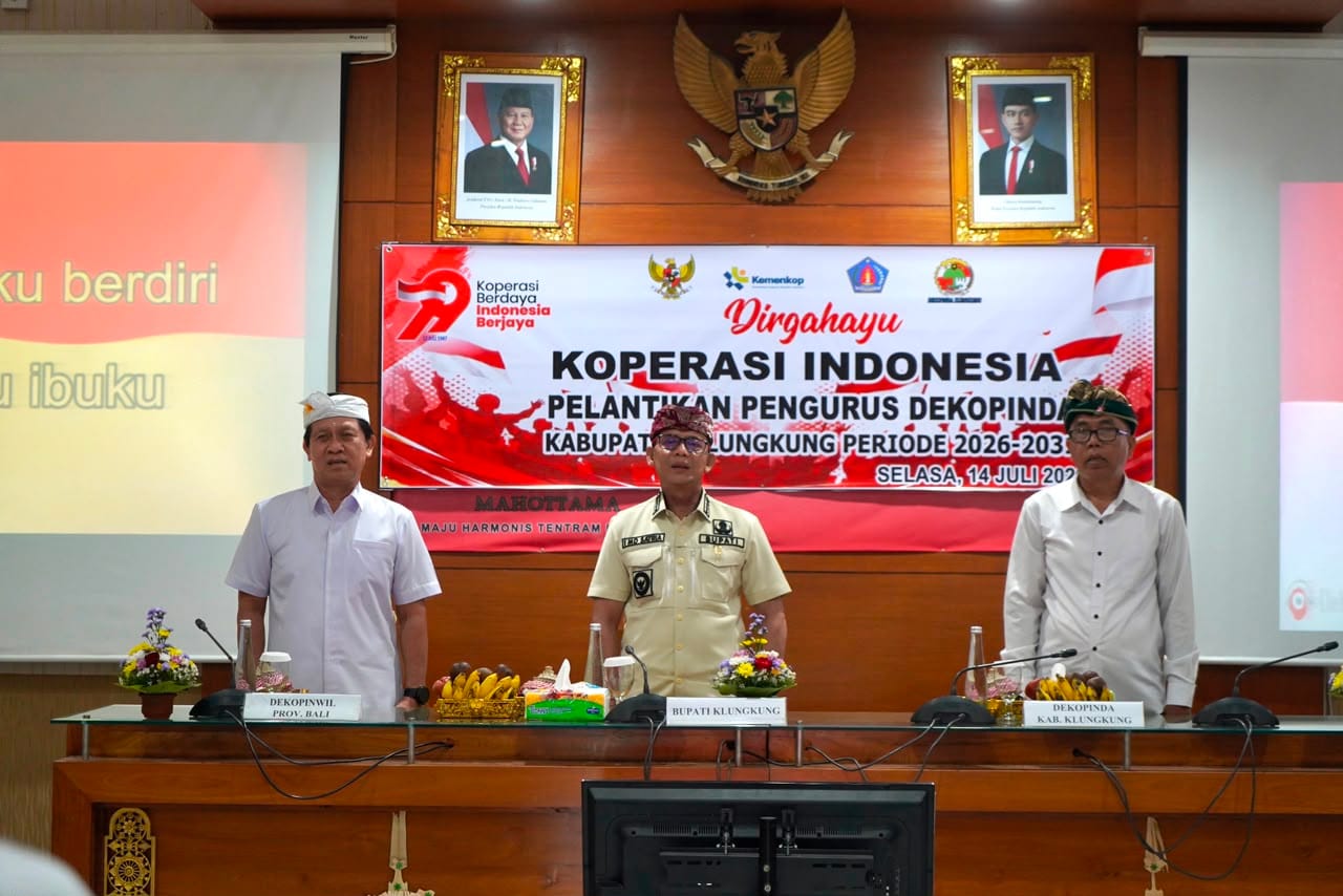 Dekopinda Klungkung 2026-2031 Dilantik, Bupati Satria Ajak Koperasi Kolaborasi Sejahterakan Warga