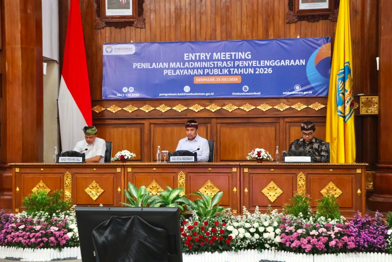 Buka Entry Meeting Ombudsman 2026, Sekda Dewa Indra Tegaskan Penilaian Maladministrasi Jadi Evaluasi Layanan Publik