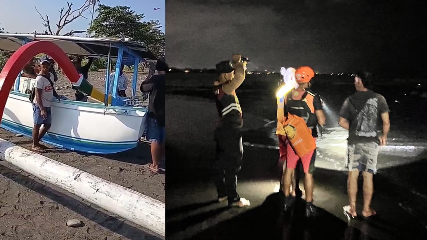 Jukung Terdampar Tanpa Awak di Pantai Saba, Pemancing Asal Gianyar Hilang Misterius di Laut