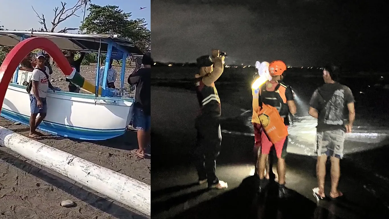 Jukung Terdampar Tanpa Awak di Pantai Saba, Pemancing Asal Gianyar Hilang Misterius di Laut