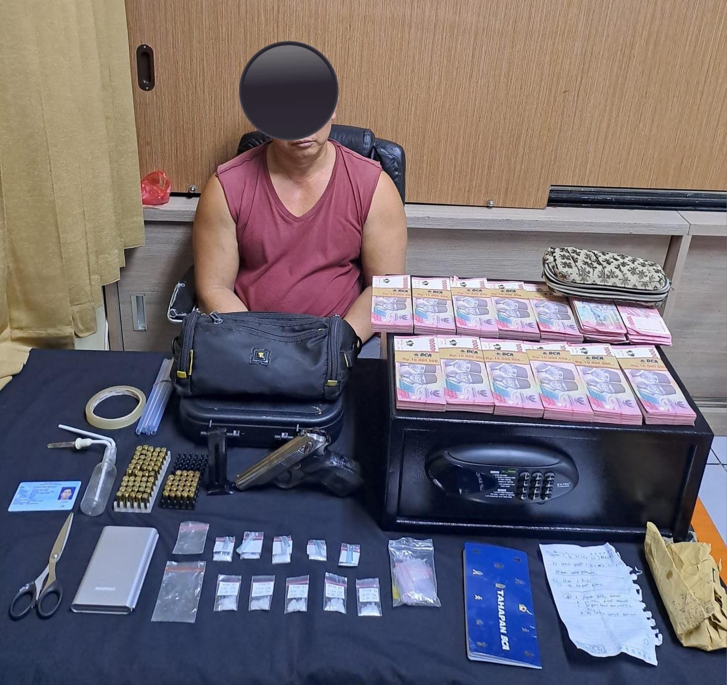 Polda Bali Tangkap Pengedar Sabu di Gianyar, Sita Senjata Api Makarov dan Uang Rp 150 Juta