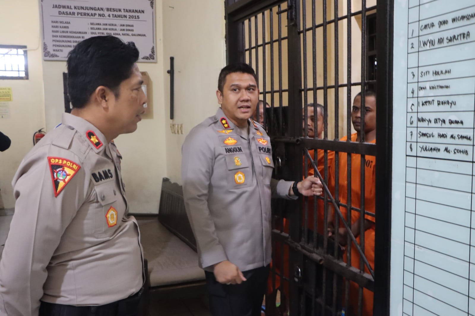 Sidak Rutan Polres Bangli, Kapolres Minta Personel Humanis dan Hak Tahanan Terpenuhi