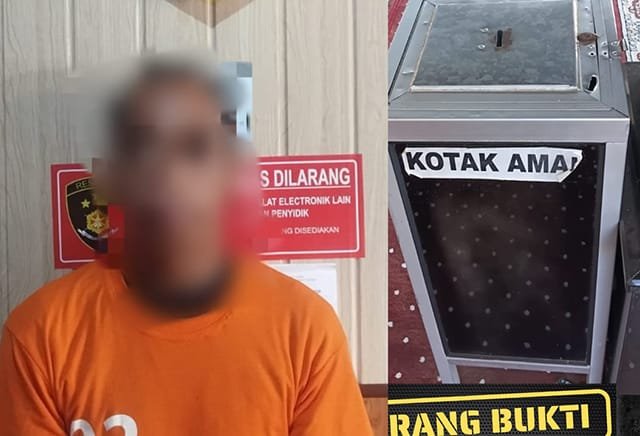 Terekam CCTV Congkel Kotak Amal Mushola di Jimbaran, Pria Asal Banten Diringkus