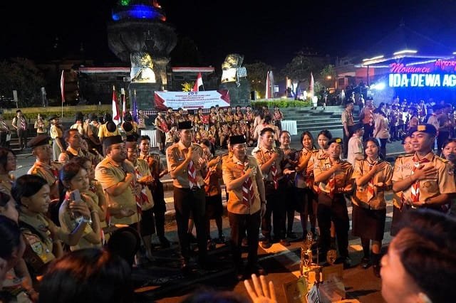 Malam Renungan Suci Hari Pramuka ke-65 di Klungkung, Kwarcab Gandeng BNN Rintis Saka Anti Narkoba