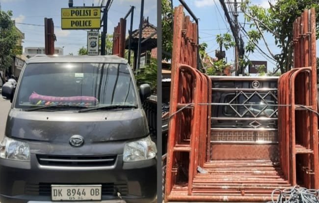 Terlacak CCTV dan Facebook Marketplace, Eks Mandor Curi 20 Steger Besi Diciduk Polsek Kuta Utara