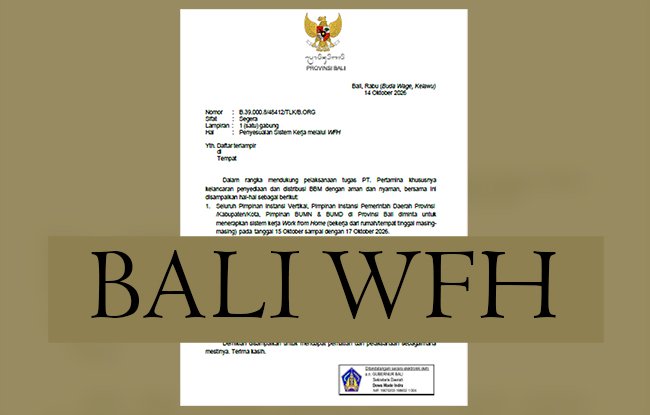 Resmi dari Pemprov Bali! Sekolah, Kampus, dan Perkantoran Beralih Daring dan WFH Pada 15–17 Oktober 2026