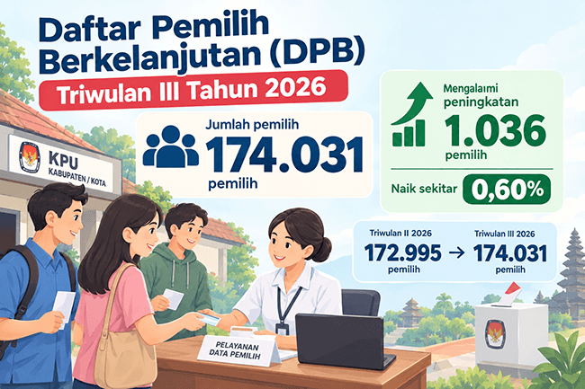 Pemilih di Klungkung Bertambah 1.036 Jiwa, Total Kini Tembus 174.031 Orang