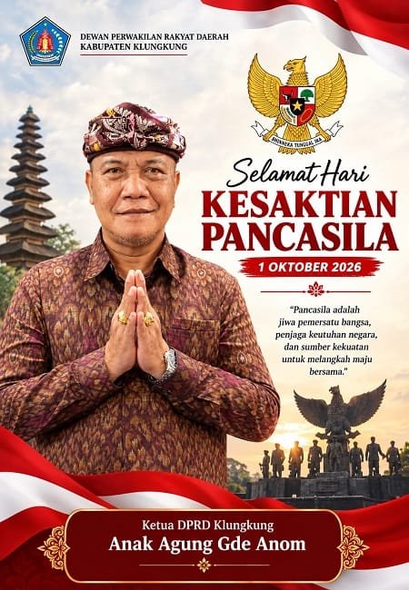 Hari Kesaktian Pancasila 2026, Ketua DPRD Klungkung Tegaskan Pengamalan Nilai Gotong Royong