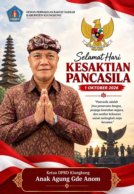 Hari Kesaktian Pancasila 2026, Ketua DPRD Klungkung Tegaskan Pengamalan Nilai Gotong Royong