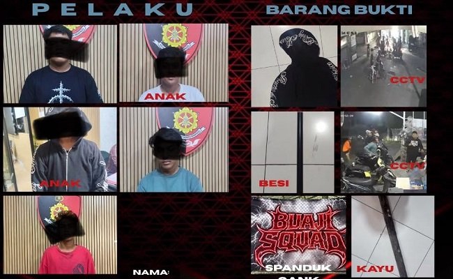 Satu Korban Dikroyok 20 Orang Pakai Besi dan Balok, Tim Jatanras Polda Bali Bekuk Lima Anggota Geng Motor